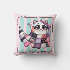 Raccoon Patchwork Quilt - Niedlicher Rustikaler Fa Kissen