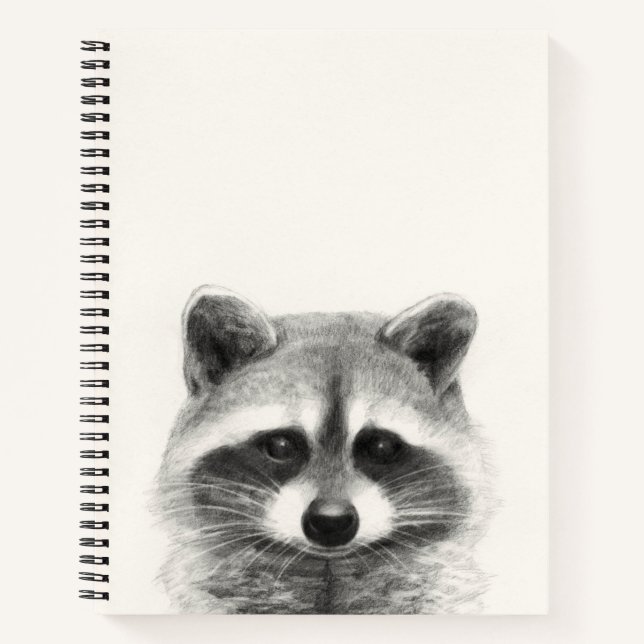 Raccoon Pencil Zeichnend Notizbuch (Vorderseite)