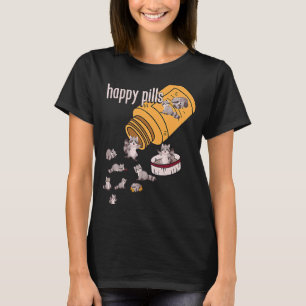 Raccoon Pillen Tiere Niedlich Happy Sarcastic Joke T-Shirt