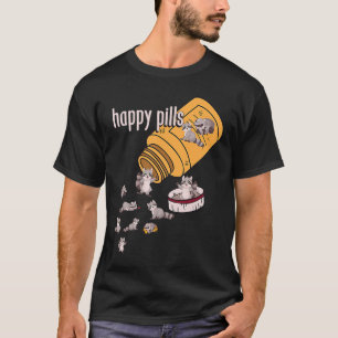 Raccoon Pillen Tiere Niedlich Happy Sarcastic Joke T-Shirt