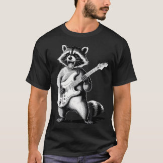 Raccoon Playing Guitar Rock And Roll Gifts For Men T-Shirt