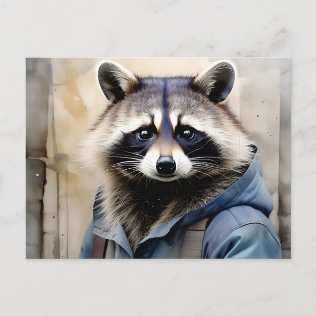 Raccoon Portrait Postkarte (Vorderseite)