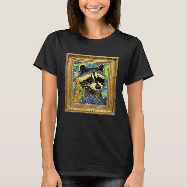 Raccoon Post Impressionism Artwork Artist Painting T-Shirt (Vorderseite)