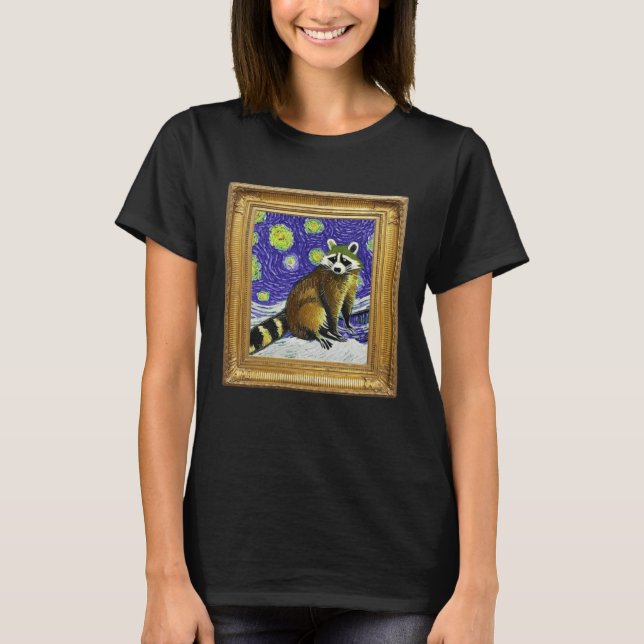 Raccoon Post Impressionism Artwork Artist Painting T-Shirt (Vorderseite)