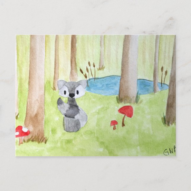 Raccoon Postkarte (Vorderseite)