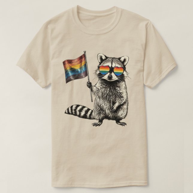 Raccoon Pride Flag | Mülldepanda LGBT Graphic 2025 T-Shirt (Design vorne)