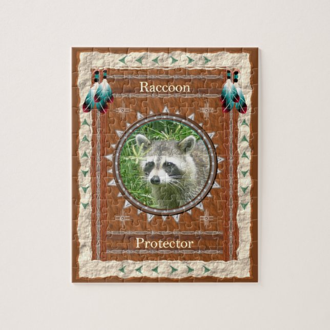 Raccoon - Protector- Jigsaw Puzzle mit Geschenkbox (Vertikal)