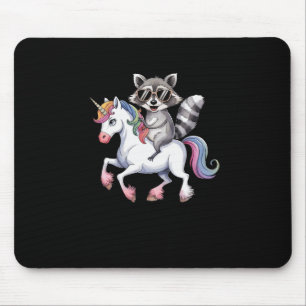 Raccoon Reitsport Unicorn Süße Tier Fantasy für Ki Mousepad