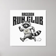 Raccoon Run Club Marathon Retro Waschbär 