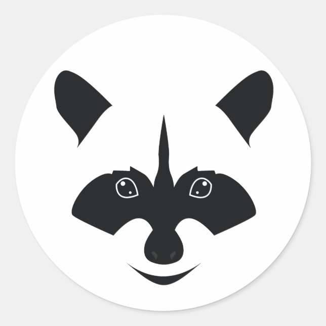 Raccoon Runder Aufkleber (Vorderseite)