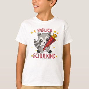 Raccoon School Einschulung Kita 2021 Schulkind T-Shirt