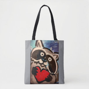 Raccoon Schultertasche