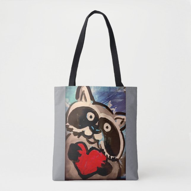 Raccoon Schultertasche (Vorderseite)