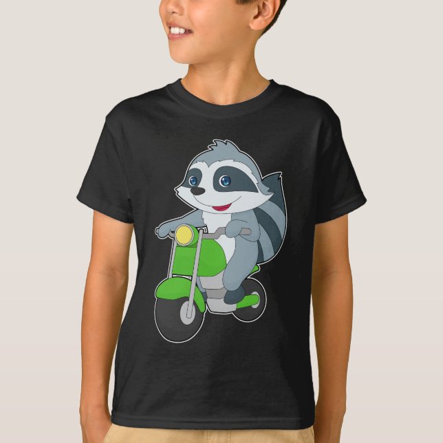 Raccoon Scooter T-Shirt (Vorderseite)