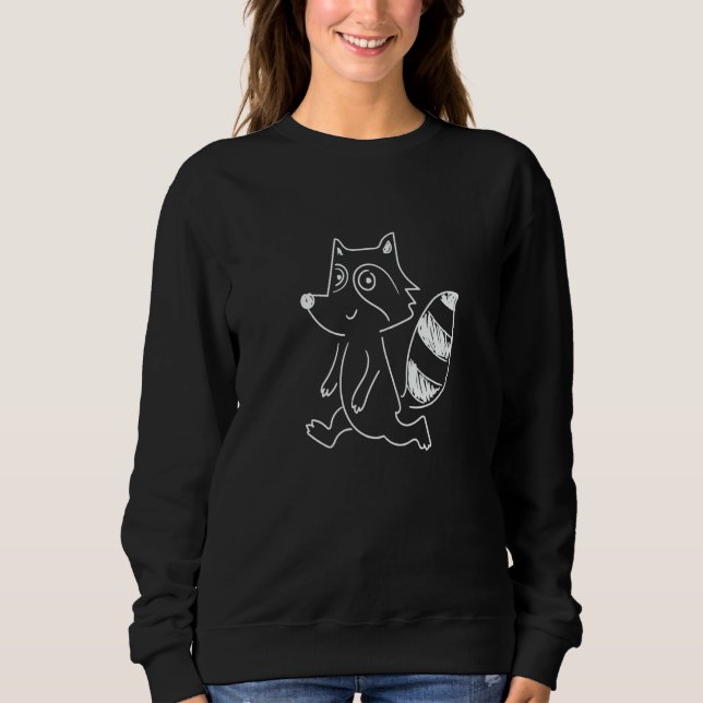 Raccoon Simple Silhouette Forest Animal Nature Sweatshirt (Vorderseite)