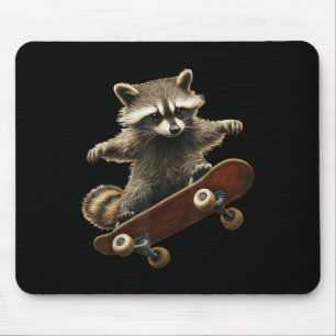 Raccoon Skateboard Skateboard Funny Graphic Mousepad