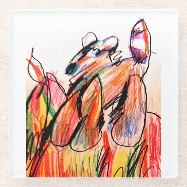 Raccoon-Spiel Herbst Glasuntersetzer (Vorderseite)