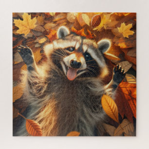 Raccoon-Spiel im Herbst Puzzle