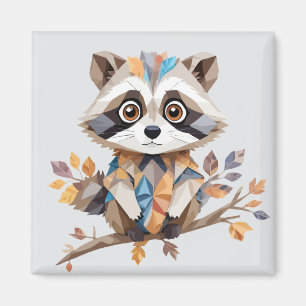 Raccoon spielerisch Adorable Fun Animal Colorful H Magnet