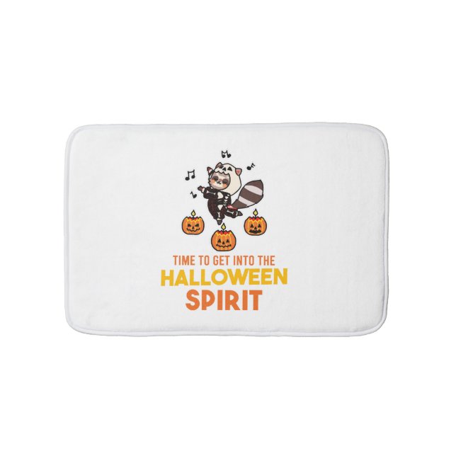 Raccoon Spirit Halloween Pumpkin-Party Badematte (Vorderseite)