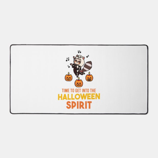 Raccoon Spirit Halloween Pumpkin-Party Schreibtischunterlage (Vorderseite)