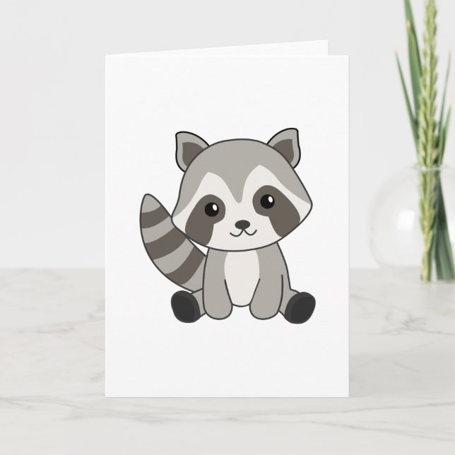 Raccoon Sweet Animals für Kinder Funny Raccoons Karte (Vorderseite)