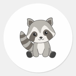 Raccoon Sweet Animals für Kinder Funny Raccoons Runder Aufkleber