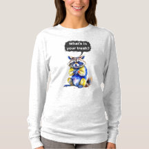 Raccoon T-Shirt lächeln - "Was ist in deinem Müll?
