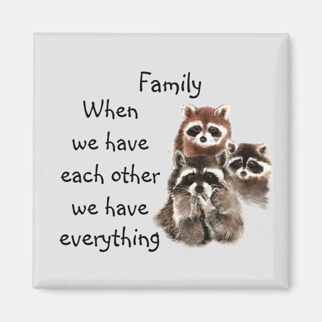 Raccoon-Tiere mit Inspirationsquelle Magnet (Vorne)