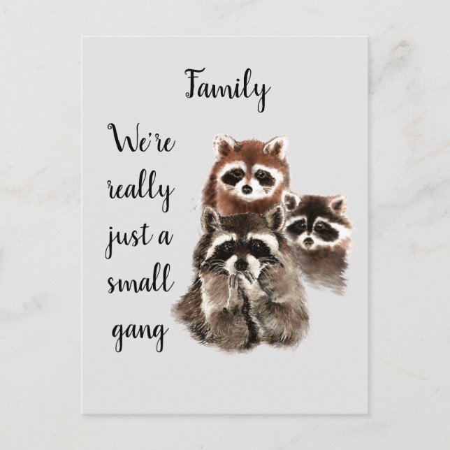 Raccoon-Tiere mit Inspirationsquelle Postkarte (Vorderseite)