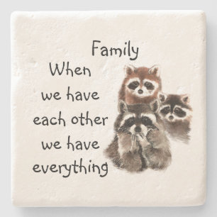 Raccoon-Tiere mit Inspirationsquelle Steinuntersetzer