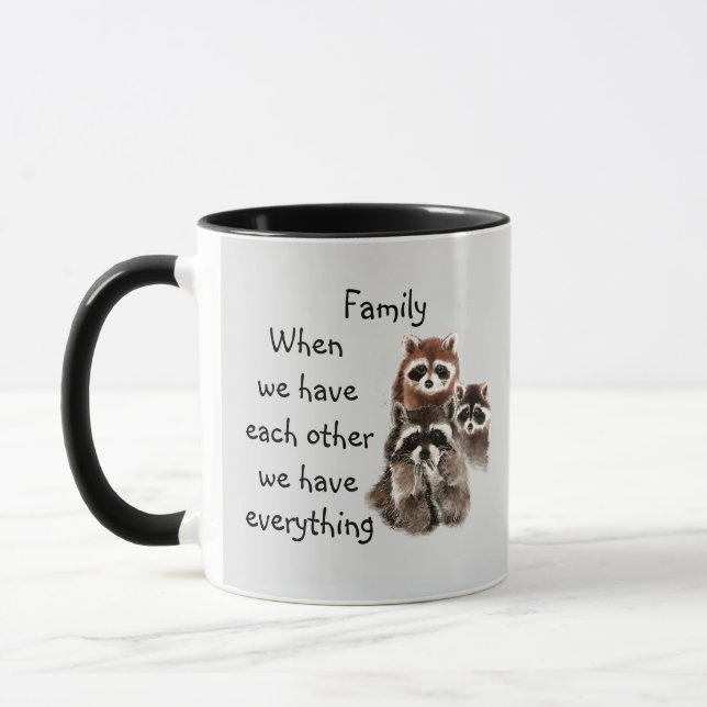 Raccoon-Tiere mit Inspirationsquelle Tasse (Links)