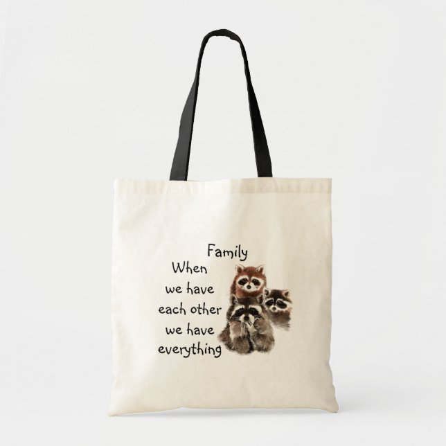 Raccoon-Tiere mit Inspirationsquelle Tragetasche (Vorne)