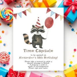 Raccoon Time Capsule 1st birthday Poster