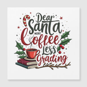 Raccoon Tragen von Weihnachtsmannmütze und Weihnac Magnetkarte