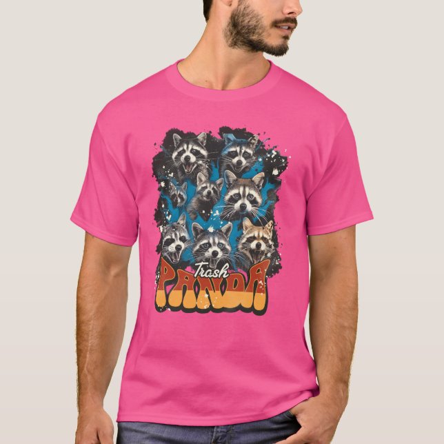 Raccoon Trash Panda Bootleg Rock Band Style T-Shirt (Vorderseite)