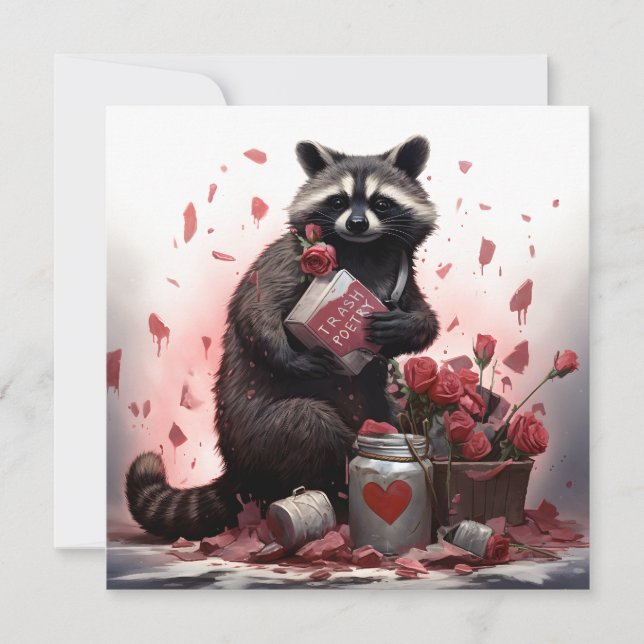 Raccoon Trash Poesie Valentinstag (Vorderseite)