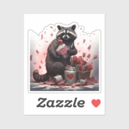 Raccoon Trash Poesie Valentinstag Aufkleber