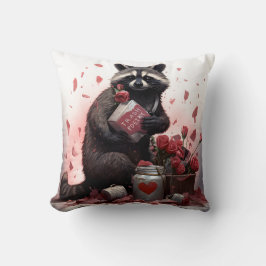 Raccoon Trash Poesie Valentinstag Kissen