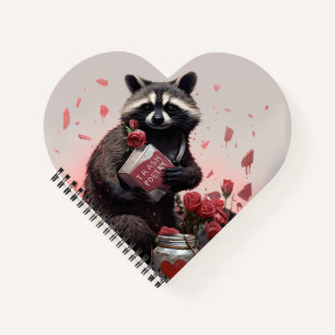 Raccoon Trash Poesie Valentinstag Notizbuch