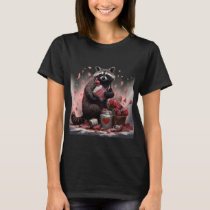 Raccoon Trash Poesie Valentinstag T-Shirt