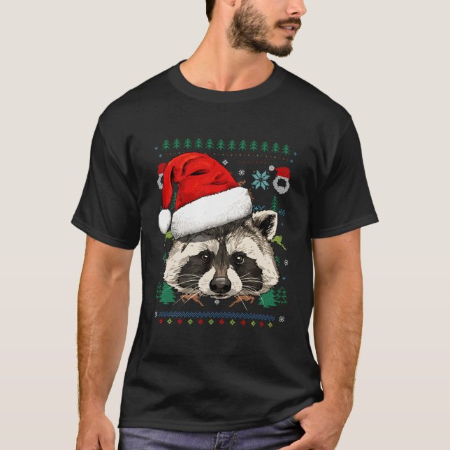 Raccoon Ugly Santa T-Shirt (Vorderseite)