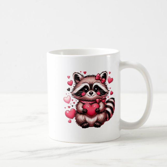 Raccoon Valentine Hearts  Kaffeetasse (Rechts)