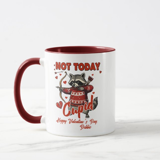 Raccoon Valentine Mug – Not Today Cupid Tasse (Links)