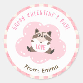 Raccoon Valentine Stickers Niedliche Personalisier