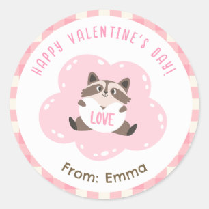 Raccoon Valentine Stickers Niedliche Personalisier