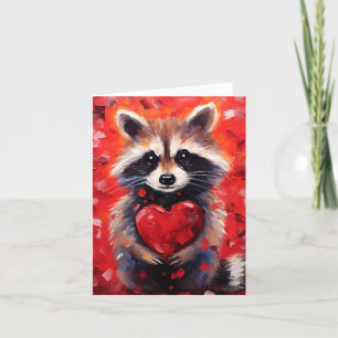 Raccoon-Valentinstag Feiertagskarte