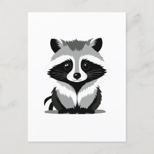 Raccoon Vector Graphic Art Portrait Animal Spirit Postkarte