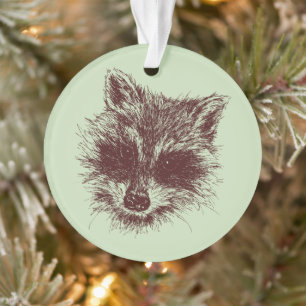 Raccoon-Waldkreatur, die Personalisiert Zeichne Ornament