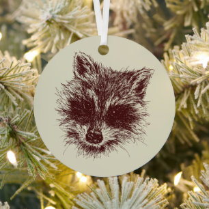 Raccoon-Waldkreatur, die Personalisiert Zeichne Ornament Aus Metall